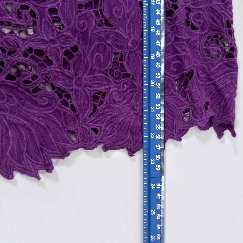 Purple Cotton Lace Button-Up Vest - Size OS to XL - Picture 7 of 7